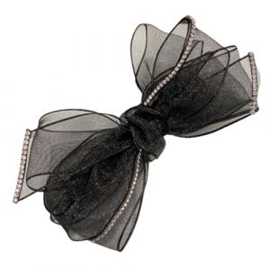 FOMIYES Épingle Cheveux Nœud Organza Noir avec Barrette Chic Accessoire Coiffure Décoratif pour Robe de et Mariage (Yaoys, neuf)