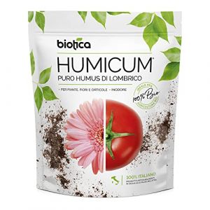BIOTICA HUMICUM Humus de Vers de Terre - 6 Litres - 100% Fertilisant Naturel - Id&eacute;al comme engrais pour plantes l&eacute;gumes fleurs pelouses et arbres fruitiers - Terreau universel Humus de Lombric (BIOTICA, neuf)