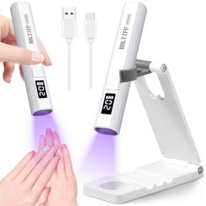 BBLTIFF Lampe UV Ongles Gel, Lampe Led Ongle Avec C&acirc;ble de Chargement USB et Support Pliable, Lampe UV Portable, Lampe UV Led Ongles pour Ongles En Gel, Rechargeable & 2 Modes de Minuterie (PENAFIELGOMEZDE S.R.L., neuf)