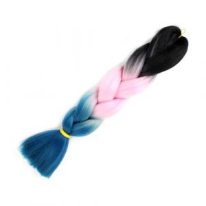 LYVQZPWLRla mode synth&eacute;tique, Extensions de cheveux synth&eacute;tiques de 60 cm for tresses, bleu et violet, au crochet(24inchesM47) (KanHuaDeY, neuf)