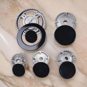 Capuchon de brûleur de cuisinière à gaz, ensemble de chapeau de cuisinière, poignées de poêle, comprend six unités essentielles de hotte et cinq brûleurs efficaces (plat) (Mallgreat, neuf)