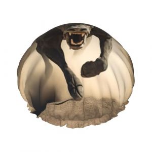 Bonnet de douche pour femme avec imprimé crâne de taureau - Bonnet de douche élastique réutilisable - Bonnet de douche double couche (guopei826, neuf)