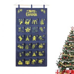 Calendrier de l'Avent &agrave; Remplir, Calendrier de No&euml;l &agrave; Remplir en Tissu R&eacute;utilisable avec 24 Sacs en Tissu, Calendrier de l'Avent &agrave; Suspendre D&eacute;coration de No&euml;l Cadeaux de f&ecirc;te (AstarFavor, neuf)