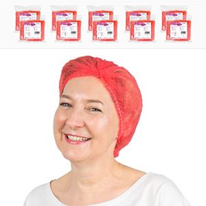 ARNOMED® Charlotte Cheveux Jetable 52 cm Rouge [1000 PIÈCES] - Filet Cheveux Plastique pour OP, Cuisine & Hygiène - Bonnet à Usage Unique - Charlotte Alimentaire de Protection des Cheveux en Tissu (medika69, neuf)