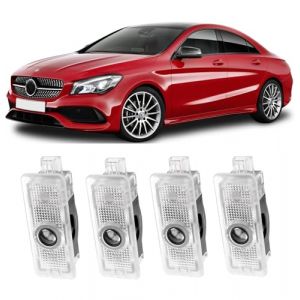 4 pi&egrave;ces Projecteur de Lumi&egrave;re de Voiture AMG Logo pour Mercedes CLA C117 X117 CLS C218 X218 Coup&eacute; C205 C207 Cabriolet A205 A207, Lumi&egrave;re de Porte, Projecteur de Porte de Voiture (Motegear-EU, neuf)