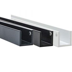 Profilé en U en aluminium « revêtu par pulvérisation » gris anthracite RAL 7016 50 x 50 x 3 mm x 1000 mm (LANGLITZ Metalle, neuf)
