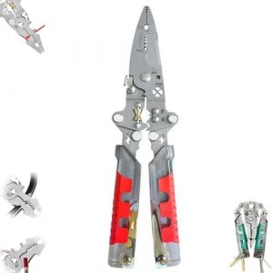 Pince &agrave; d&eacute;nuder 8 en 1 avec testeur de tension, pince multifonction pour couper et tirer des fils, pince &eacute;lectrique professionnelle pour couper des fils, d&eacute;nuder, sertir, outil de r&eacute;paration (YueRun, neuf)