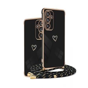 HomiTunky Coque pour Samsung Galaxy A3 2017 / A320 avec Cordon de Collier, Cover Transparente Silicone TPU Bumper Etui Housse avec Cordon R&eacute;glable T&eacute;l&eacute;phone Lanyard Case Collier，Noir (Shwm, neuf)