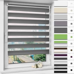 Magiea Store Enrouleur sans Percage Jour Nuit,Rideau Jour Nuit,Protection Solaire,Facile &agrave; Installer,Prot&eacute;ger la Vie Priv&eacute;e,(Largeur du Tissu 80 cm),Anthracite,80l x 150L cm (Cheeysl, neuf)