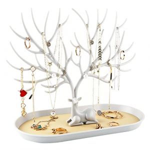 MORE&LESS Présentoir de bijoux en bois de cerf, pendentif de tour d'arbre pièces de rangement bagues boucles d'oreilles collier bracelet (CHUZE DESIGN, neuf)