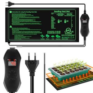 Verdenu Tapis Chauffant pour Semis, 25 * 52 cm Tapis Chauffant avec Contrôleur de Thermostat Numérique, apis Chauffant pour la Germination des Plantes, Démarrage des Bac à Semis, Serre (KAIDE Direct, neuf)