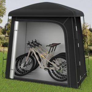 RAOOT Abri à vélos pour 2 à 3 vélos, garage à vélo étanche 200 x 100 x 190 cm en tissu Oxford 210D, tente portable pour vélos, motos, outils de jardin et rangement extérieur (RAOOT STORE, neuf)