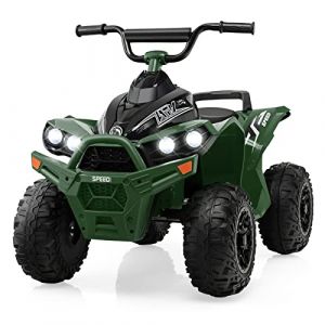 DREAMADE Quad Buggy Électrique Enfants 12V,Voiture Electrique Enfants 3-8Ans avec 2 Vitesses 2,2-4,3 km/h&Pédale&Phares LED&Klaxon&Musique,Véhicule Jouet Garçons Filles (Vert Militaire) (DREAMADE, neuf)