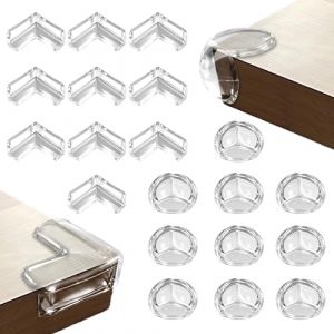 Xahpower 20 Pi&egrave;ces Coin de Table Protection Bebe, Protege Angle de Table Transparent, Protection Angle Meuble pour Berceau, Chemin&eacute;e, Bureaux, Armoires, Prot&eacute;gez la S&eacute;curit&eacute; de Votre B&eacute;b&eacute; (DIMITAR-EU, neuf)
