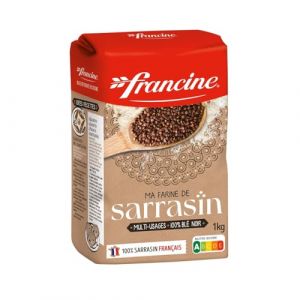 FRANCINE &ndash; Farine de Sarrasin Authentique, Saveur Naturelle et Texture Fine pour P&acirc;tisserie (1 kg) - Le Lot De 3 (Franc shopping, neuf)