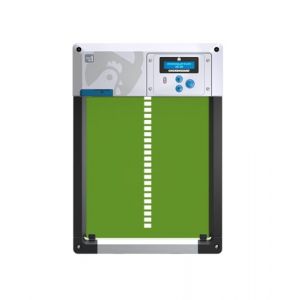 Porte poulailler Automatique 'ChickenGuard All-in-One'. Écran LCD programmable, Mode Hiver Puissant, Capteur de Lumière/Minuterie, Arrêt de Sécurité, Porte/Trappe en Aluminium (Vert + Piles) (Doodlehouses SL, neuf)