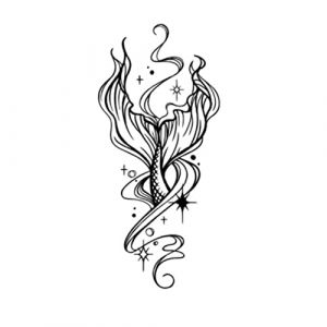 faux tatouages, Tatouages ​​temporaires, 1 feuille de tatouage temporaire elfe en queue de poisson, encre de sir&egrave;ne, faux tatouage r&eacute;aliste, longue dur&eacute;e 1 &agrave; 2 semaines, autocollant de tatouage sexy (XZSXFQJXMYYXGS, neuf)