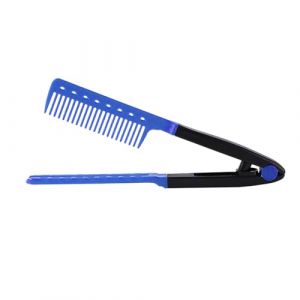 Peigne &agrave; lisser les cheveux &ndash; Brosse plate portable en fer de 60 g, outil de coiffure incurv&eacute; | Dispositif de lissage des cheveux en forme de V, mat&eacute;riau ABS Durable adapt&eacute; &agrave; une utilisation quotidien (RenJing Atelier, neuf)