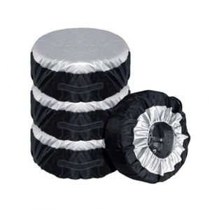 4 Pièces Housse de Pneu pour Pneus de 13-19 Pouces, étui Housse de Roue de Secours de Voiture Sac de Rangement Sac de Transport Pneu en Polyester pour Housses de Protection de Roue Voiture 4 Saisons (Runqin, neuf)