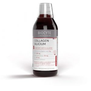 BIOCYTE Collagen Silicium - Confort Articulaire, Santé Osseuse - Silice, Hydrolysat De Collagène Marin, Acide Hyaluronique, Vitamine E - Goût Fruits Rouges - Programme 25 Jours (Laboratoire Biocyte, neuf)