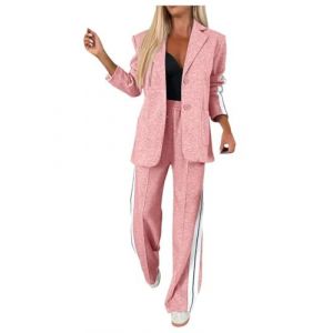 Tomwell Tailleur Femme Ensemble Pantalon 2 Pièces Costumes Manteau Ensemble Col Revers Veste Ensemble Manches Longues Business Tailleur A Rose S (Joke and I, neuf)
