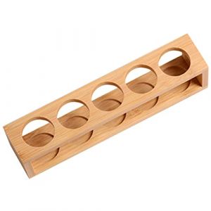 VALICLUD &Eacute;tag&egrave;re &agrave; Huiles Essentielles en Bambou 5 Trous, Support de Bouteilles Compact, Rangement S&eacute;curis&eacute; pour Flacons D'huiles Essentielles, Organiseur Solide pour Usage Quotidien (Cedongh, neuf)