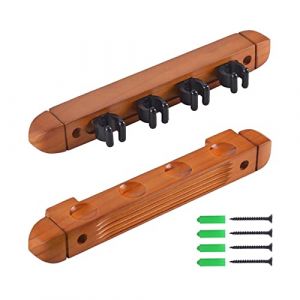 Ronyme Griffe de porte-queue de billard, repose-queue de billard, support de rangement en bois, support mural pour 4 bâtons de billard, support mural avec 4, JAUNE (praskueu, neuf)