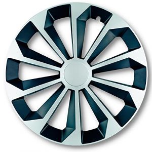 Albrecht 13 Pouces Argent/Noir enjoliveurs pour Jantes en Acier - Fame enjoliveur de Roue en Plastique avec Peinture en Couches - Enjoliveurs dans l'emballage d'origine Albrecht - Fabriqu&eacute; en UE (Kuglo, neuf)