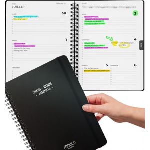 Agenda Scolaire 2025 2026 A5 – Planificateur Semainier Vue Semaine Étudiant Enseignant Université Cahier de Notes Journalier Juillet 2025 à Août 2026 Organisation Travail Études Vie Quotidienne (Milula Studios, neuf)