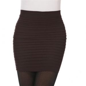 AAIXXIZAO Mini Jupe Crayon Courte Sexy Élastique Plissé Jupe Taille Haute Moulante Mini Jupe Bureau Court Crayon Jupes Solide Taille Unique Café (anxizahuopu, neuf)
