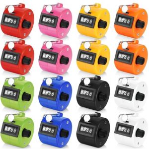 ASMIZ 16 Pcs Compteur Manuel 4 Chiffres, Click Compteur M&eacute;canique Portable, Compteur de Score sans Pile pour Golf, Tricot, Sport, Course, P&ecirc;che, &Eacute;v&eacute;nements (ASMIZ, neuf)