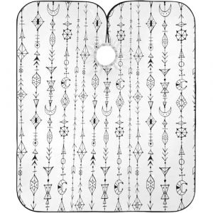 Lignes Abstraites Griffonn&eacute;es Peignoir Coiffure Imperm&eacute;able Blouse Coiffeur Antistatique Robe De Coiffure Pour Coiffeurs Barber Salon 140X168Cm (guangzhouhongchenmaoyishanghanggerenduzi, neuf)