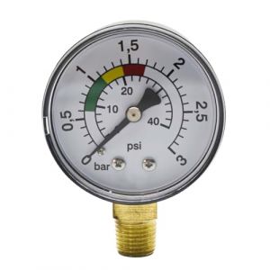 Manomètre, manomètre de haute précision, manomètre d'eau 0-3 bar, manomètre d'air comprimé 1/4 BSPT, manomètre vertical, manomètre de piscine, manomètre de pression hydrostatique d'air, manomètre (nuoyikeji, neuf)