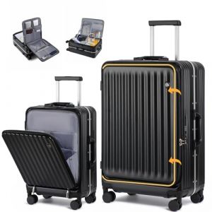 Sea choice Valise Set 2 Rigides 55+75cm à Coque Rigide à Ouverture Frontale Polycarbonate Valise de Voyage légère en Aluminium avec serrures TSA (Sunya EU, neuf)