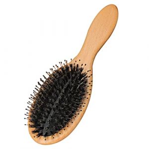 PACKOVE Brosse à Cheveux Large Bois avec Picots Poils de Sanglier Brosse de Massage pour Démêler et Coiffer Cheveux Longs Épais et Bouclés Accessoire pour Salon et Usage Personnel (Spring TU, neuf)
