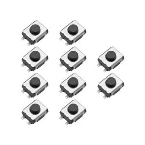 YINETTECH Micro-Interrupteur de T&eacute;l&eacute;commande pour Cl&eacute; de Voiture &agrave; 4 Broches Micro Bouton-Poussoir Remplacement Compatible avec Renault Bouton de R&eacute;paration de Cl&eacute; &agrave; Distance 3x4x2mm (E-NETTECH, neuf)