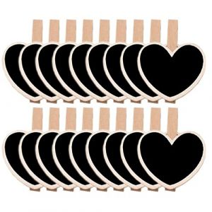 36 Pièces Mini Tableau Noir en Bois Mini Bois Tableau Noir en Bois Clip Mini Panneau d'Affichage avec Pince Mini DIY Tableau Noir Ardoise Mémo pour Mémo, Mariage Étiquette Alimentaire (Ashuxxn, neuf)
