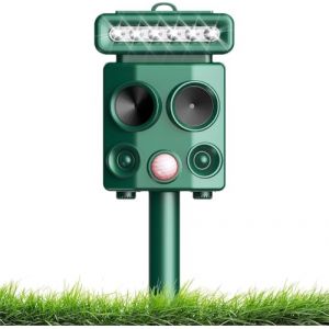 R&eacute;pulsif Chat Ultrason, Repulsif Chat Solaire R&eacute;pulsif Chat Exterieur 4 Modes, r&eacute;pulsif &agrave; ultrasons avec D&eacute;tecteur de Mouvement et Flash pour Jardin Cour Contre Les Chats Chiens Renards Oiseaux Rats (EU NWDA, neuf)