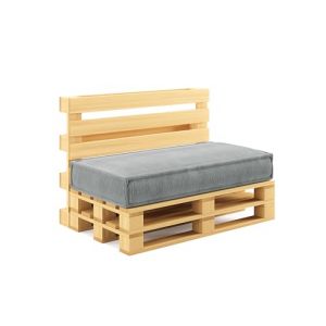chilly pilley® Coussin de Palette Coussinets de Palette en Corde pour palettes UE - Housse Amovible - Coussin d'assise - Coussin de Dossier (Coussin d'assise 120x80, Argent) (chillypilley, neuf)
