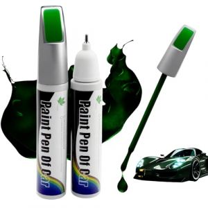 Penriter 2pcs Stylo Retouche Peinture Voiture Vert Foncé 24ML, 2-In-1 Peinture Voiture Carrosserie, Stylo Anti Rayure Voiture, Stylo Réparation des Rayures Auto De Peinture,Stylo Efface Rayure Voiture (YiShengQing, neuf)