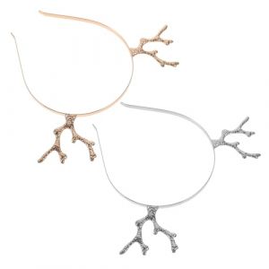 WEKADRIN 2 Pi&egrave;ces Bandeaux de Cheveux Antler Alliage M&eacute;tallique Accessoires de F&ecirc;te Cartoon pour No&euml;l Cerceau T&ecirc;te Cerf pour Femmes et Gar&ccedil;on Fille D&eacute;cor Festif Cosplay (CIUUNIG, neuf)