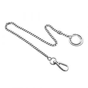 PLABBDPL Chaine Pantalon, Chaîne de Poche, Chaîne pour Portefeuille, Porte-clé en Argent avec Deux Pinces pour Homard et Deux Porte-clés pour Jeans, Pantalons, Sacs (Newbilty OU, neuf)