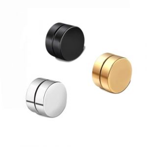 JYNXOR 3 Paires 8mm Boucles d'Oreilles Homme Boucle Aimantée en Acier Inoxydable Magnétiques Fausse Boucle d'Oreille Femme Zircon Brillant Boucle d Oreille Homme Aimant Cadeaux Anniversaire Valentin (SHOPSCAPE INK, neuf)