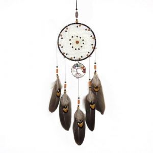 Attrape-r&ecirc;ves Marron, BetterJonny Capteur de Reves en Plumes Grand Attrape R&ecirc;ve Capteur de R&ecirc;ves Vintage Dream Catcher Handmade Attrapeur de R&ecirc;ves Capteur de R&ecirc;ves Handwerk Zimmerdekoration Marron (LC-FR, neuf)