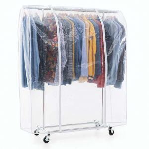 Tatkraft Darren & Anwalt - Penderie Tissu, avec roulettes, Armoire Tissu, Portant V&ecirc;tement Solide, 100 kg Capacit&eacute;, avec Housse Waterproof Transparent (Tatkraft, neuf)