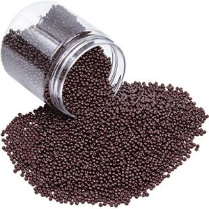 PH PandaHall - Lot de 100g/ Boite Perles de Rocaille Verre, Vernis a Cuisson, Couleurs Opaques, Rond, Marron, 2mm, Trou: 0.3mm (PandaHall FR, neuf)