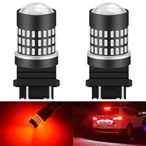 KATUR 3157 3047 3057 3155 3156 Ampoule &agrave; LED 900 Ampoules 3014 Ampoule 78SMD &agrave; LED pour feu Stop Clignotant feu de recul, Rouge Brillant (Pack de 2) (KAtur, neuf)