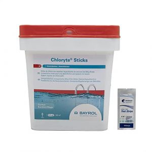 BAYROL CHLORYTE Sticks - 4,5kg | Chlore Lent Non Stabilisé - Désinfection Régulière - Hypochlorite de Calcium à Dissolution Lente + 10 Tests HPS OFFERTS 6 en 1 (EASYPISCINE, neuf)