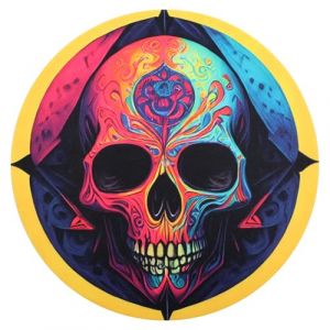 Tapis de plateau tournant en feutre motif tête de mort 30,5 cm Antistatique Réduit les vibrations et améliore la clarté du son pour tourne-disque LP (Victoryya, neuf)