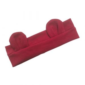 Whakano Lot de 2 turbans avec oreilles d'ours pour b&eacute;b&eacute; - Bandeau en coton doux - Bandeau &eacute;lastique pour nouveau-n&eacute; et fille - Bandeau pour enfant - Accessoire de cheveux - Rouge (Whakano, neuf)